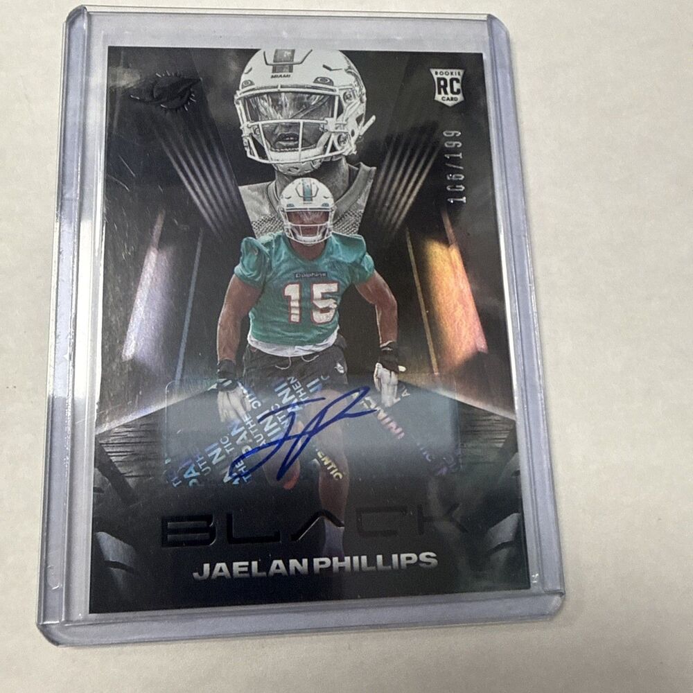 2021 Panini Black Jaelan Phillips Rookie Autograph /199 RC SP Dolphins #148